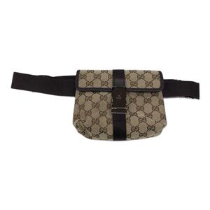 Gucci Beige and Brown Monogram Belt Bag